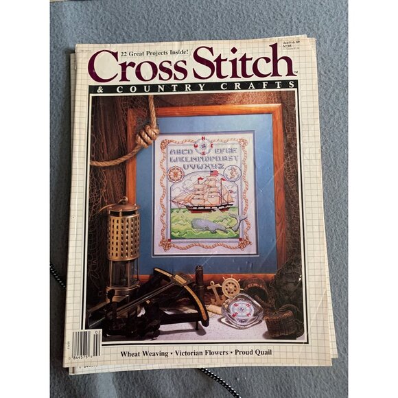 Lot Of 5 Cross Stitch & Country Crafts Magazines 1988 & 89 Patterns & Projects - Picture 5 of 7